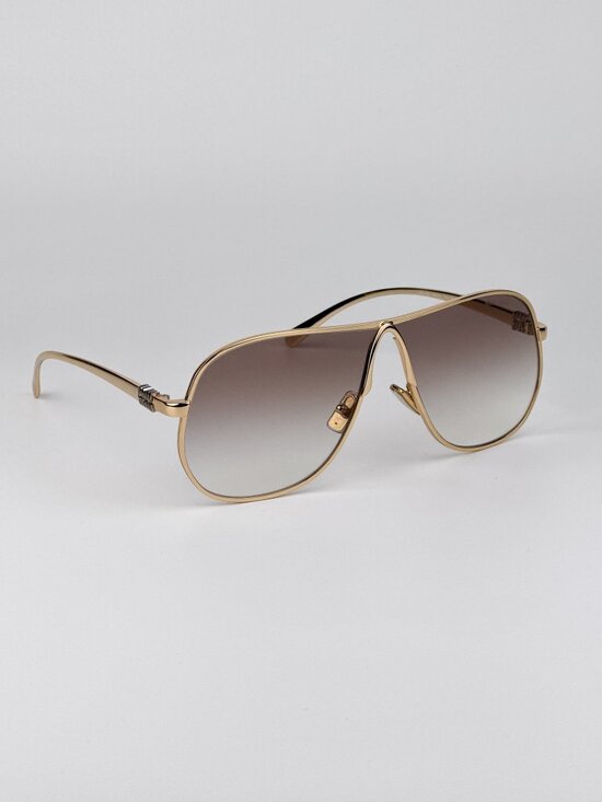 Miu Miu MUA56S 5AK90L Sunglasses – Shiny Gold Pilot Metal Frame Brown Gradient main image 4